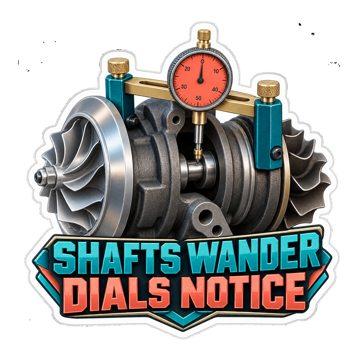 Turbo Shaft Endplay Dial Indicator Vinyl Sticker Decal