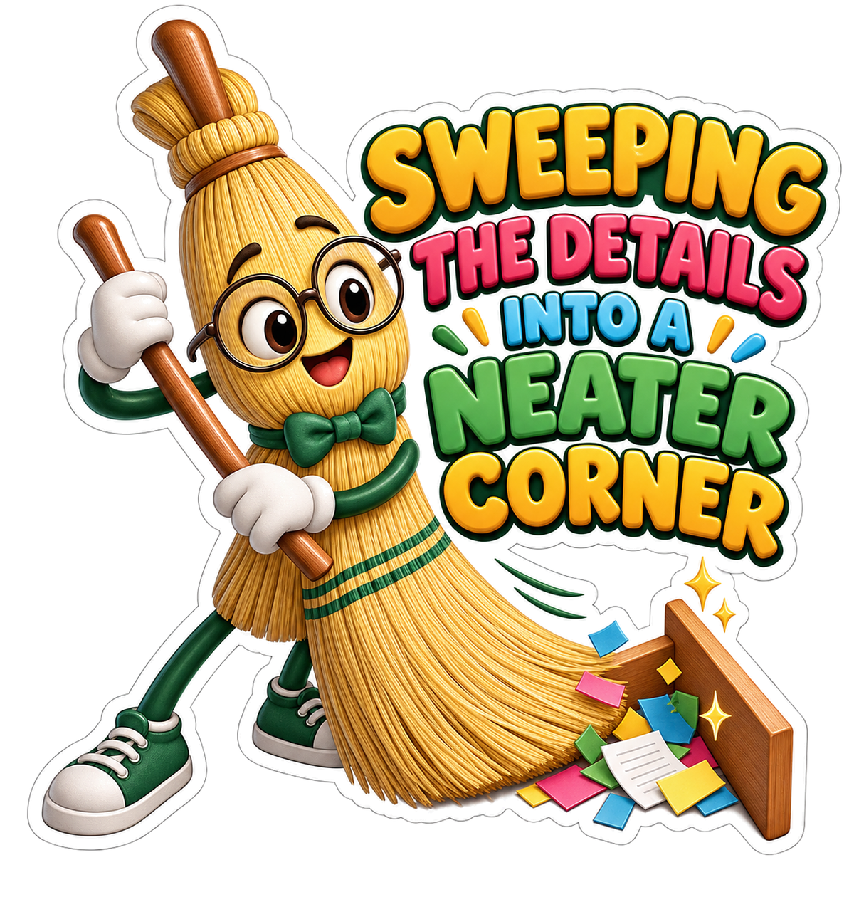 Broom Neater Corner Vinyl Sticker Decal