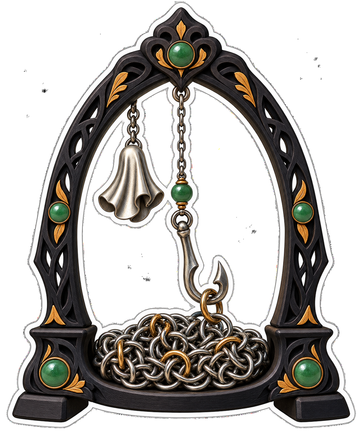 Maker Nickel Silver Snag Repair Hook Pendulum Vinyl Sticker Decal