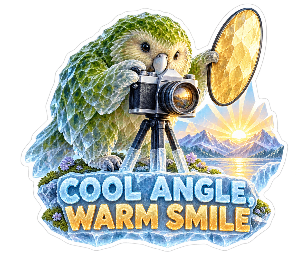 Cool Angle Warm Smile Parrot Photographer Vinyl Sticker Decal