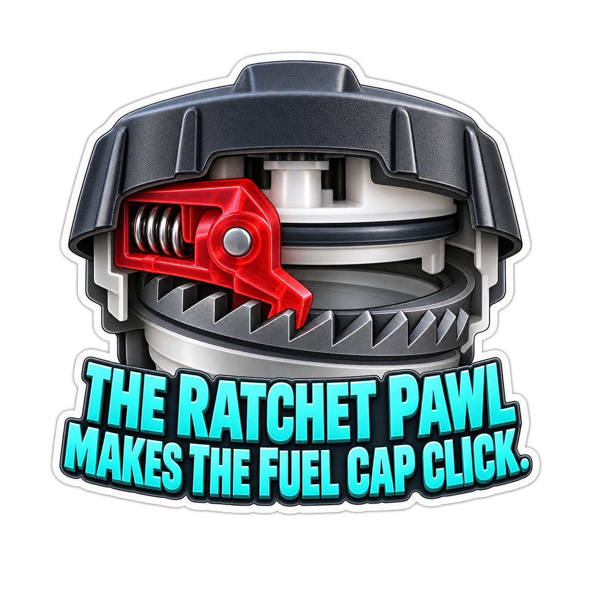 Fuel Cap Ratchet Pawl Vinyl Sticker Decal