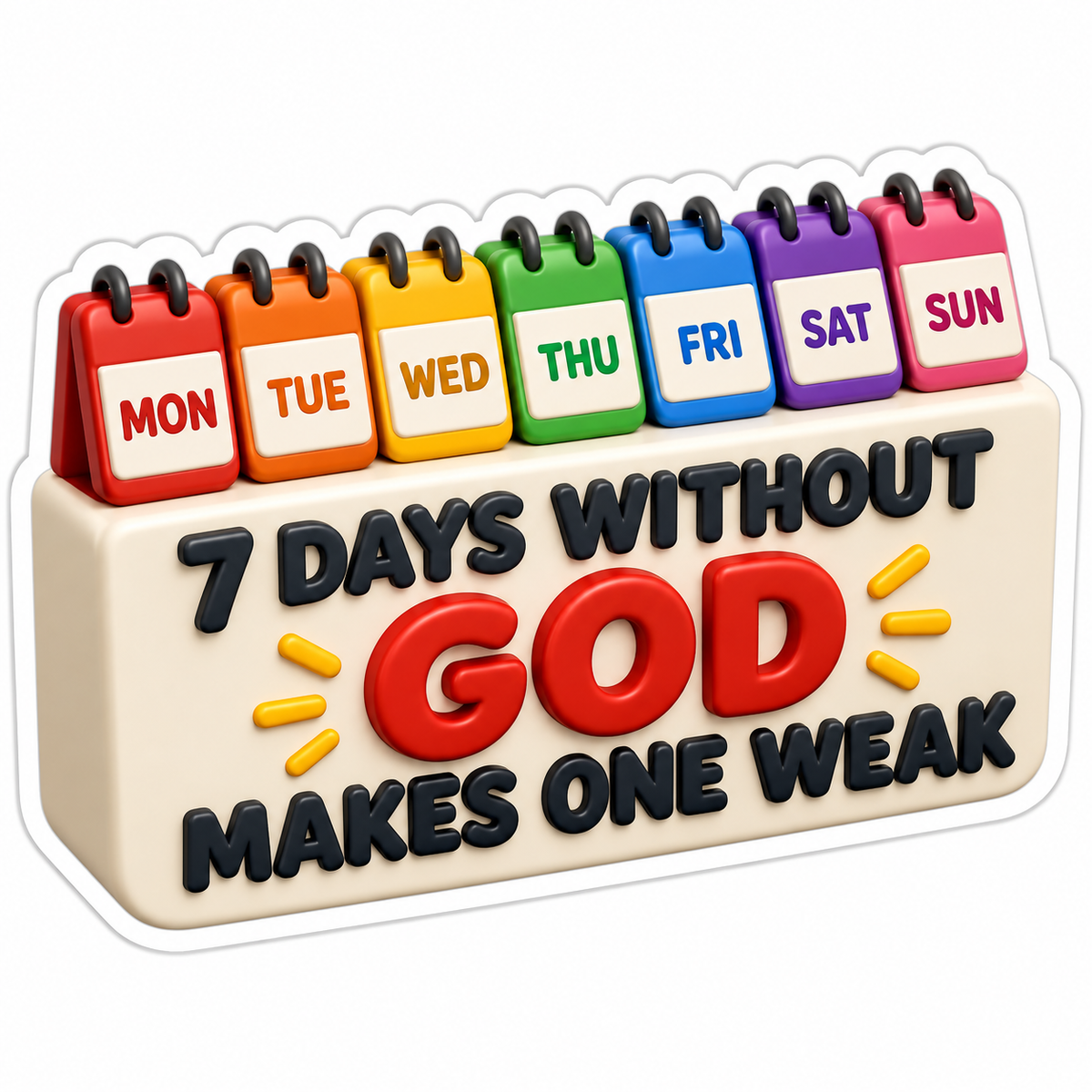 7 Days Without God Makes One Weak Vinyl Sticker Decal
