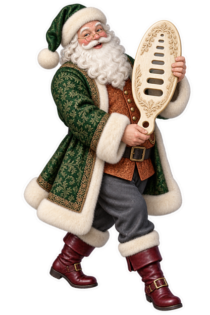 Santa Antique Bone Yarn Gauge Vinyl Sticker Decal
