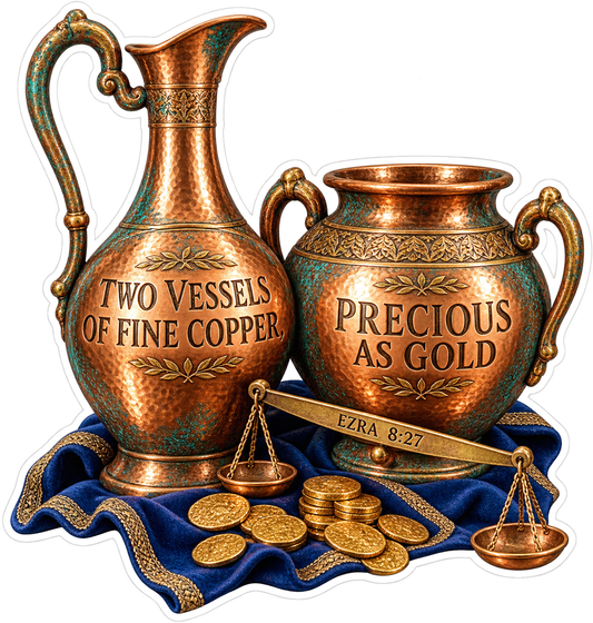 Bible Fine Copper Vessels Ezra 8 27 Vinyl Sticker Decal