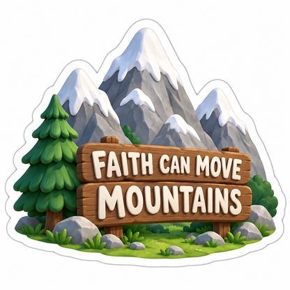 Faith Can Move Mountains Tree Vinyl Sticker Decal