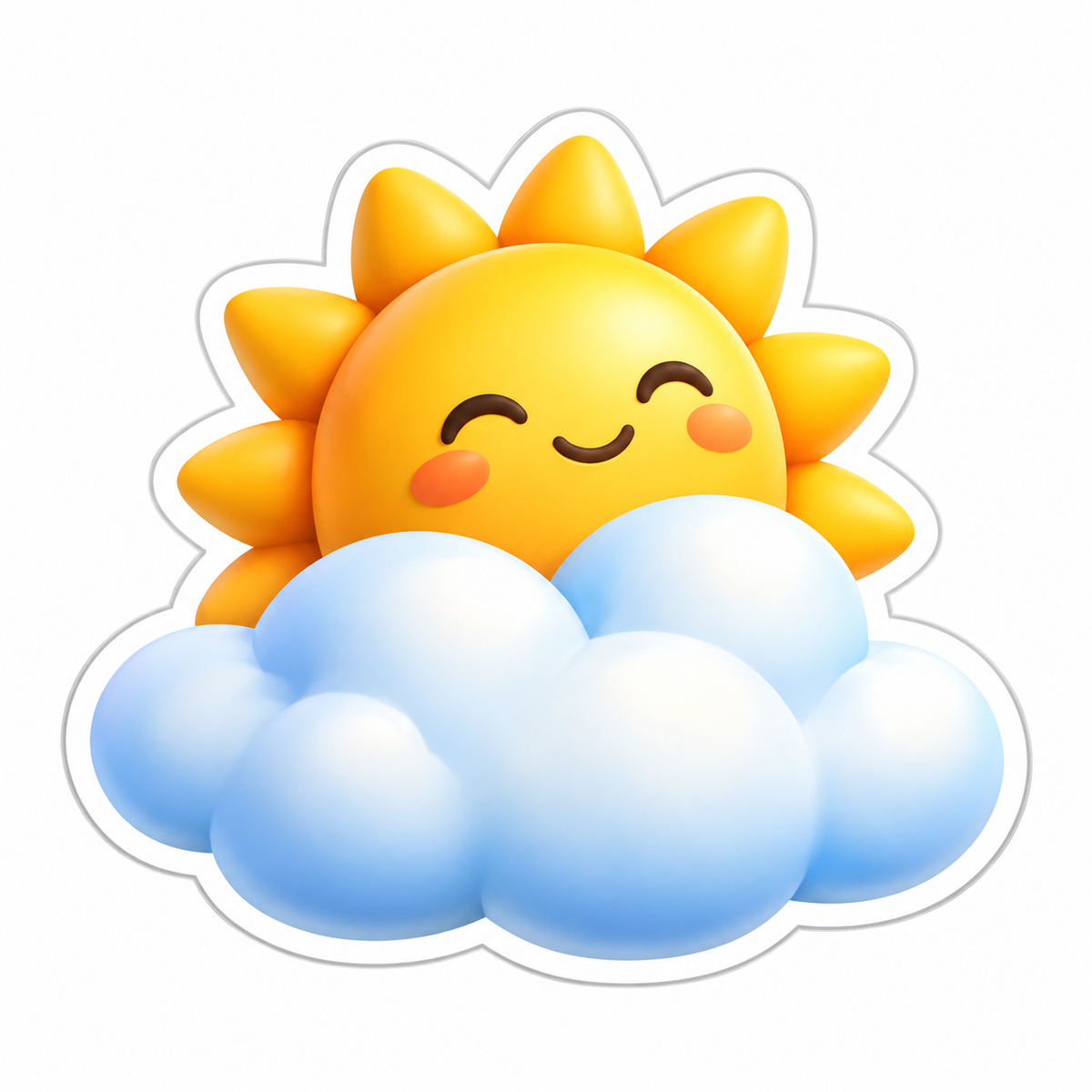 Sun With Closed Eyes Rising Vinyl Sticker Decal