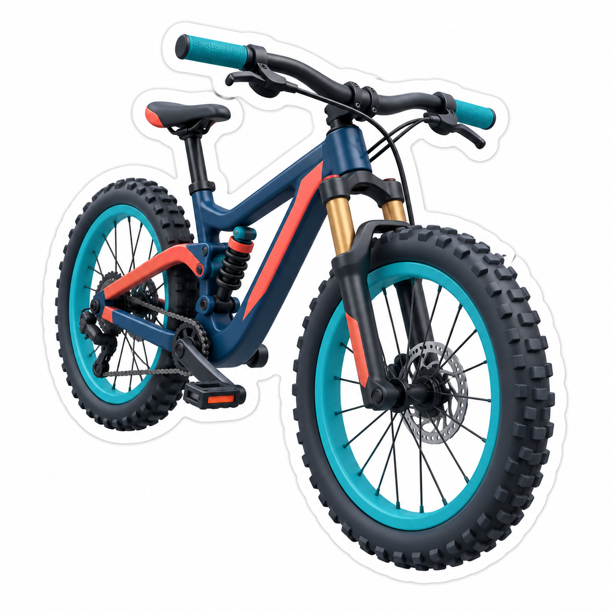 Navy Mountain Bicycle Vinyl Sticker Decal