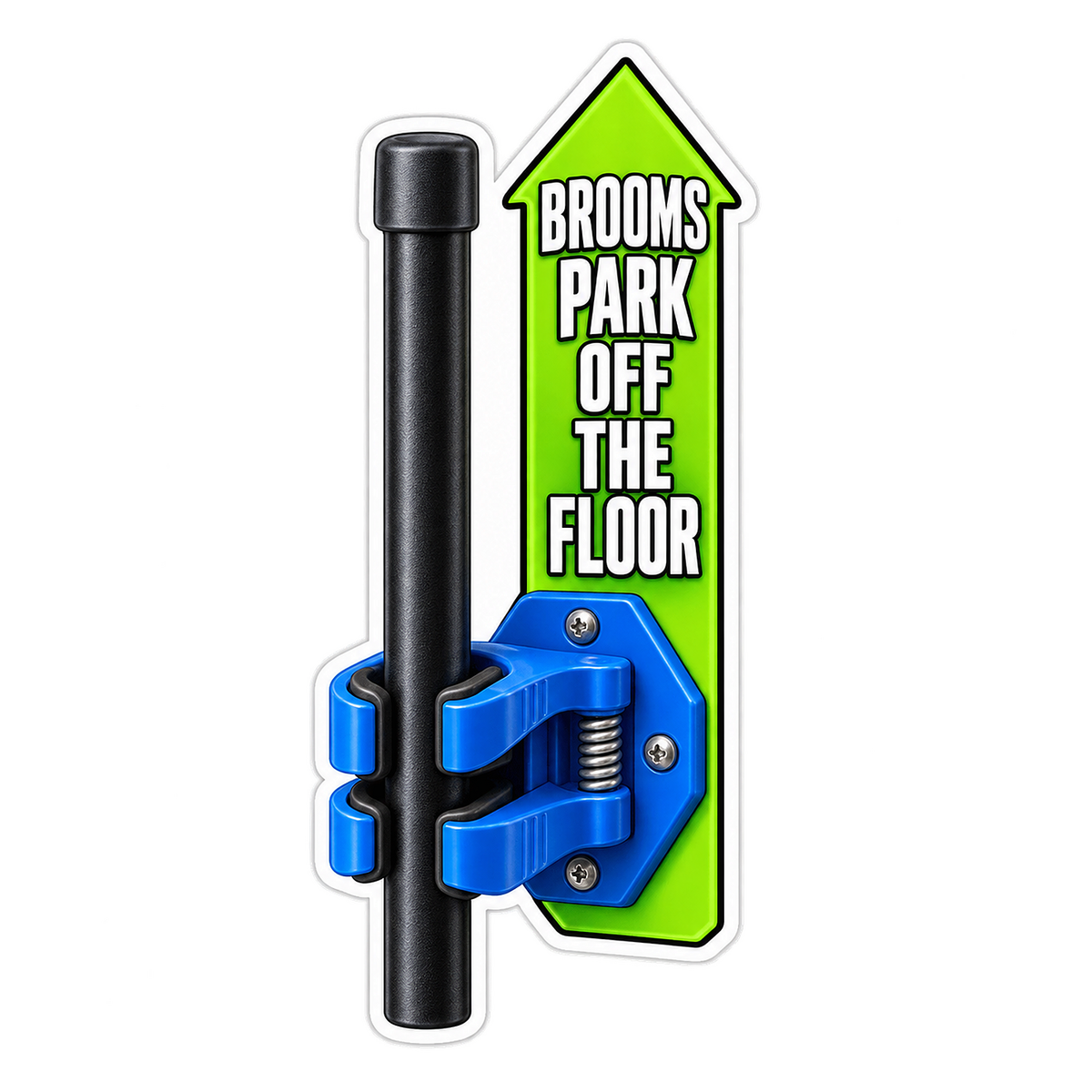 Garage Broom Wall Clip Vinyl Sticker Decal