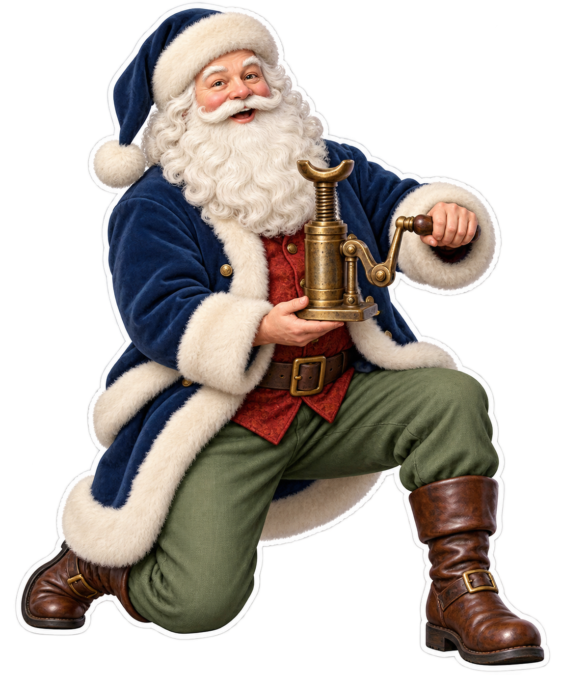 Santa Antique Brass Bottle Jack Vinyl Sticker Decal