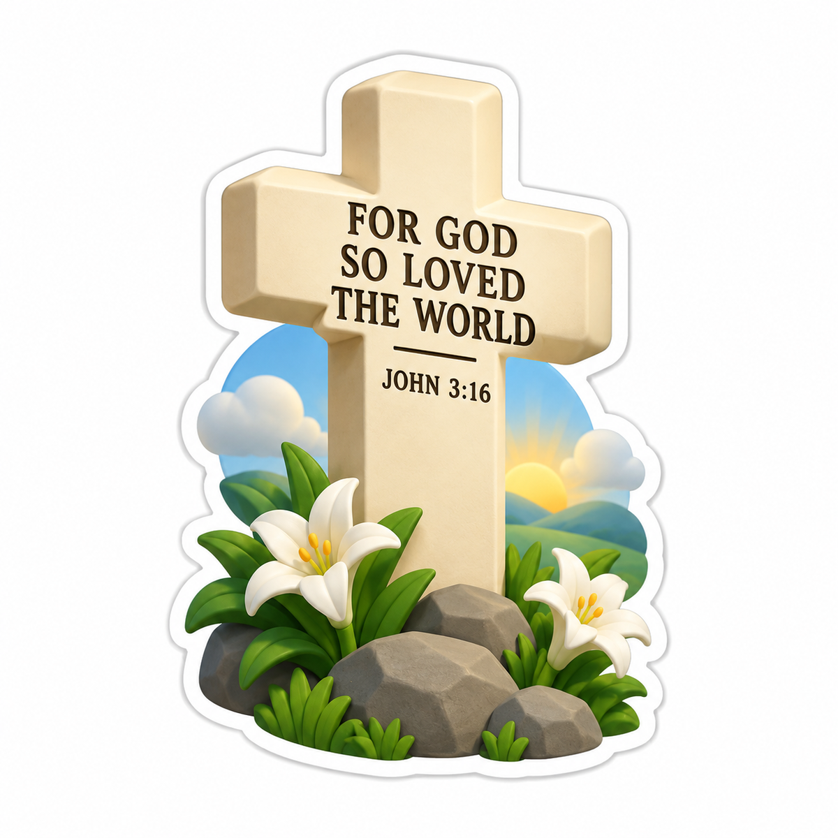 For God So Loved The World John 3:16 Vinyl Sticker Decal