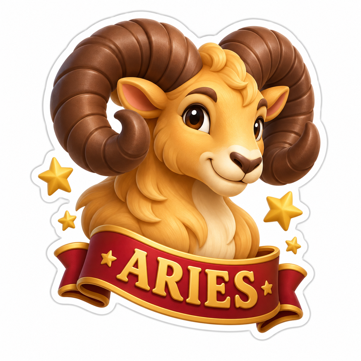 Aries Gold Vinyl Sticker Decal