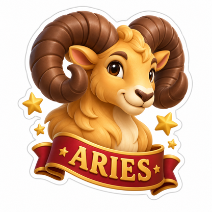 Aries Gold Vinyl Sticker Decal