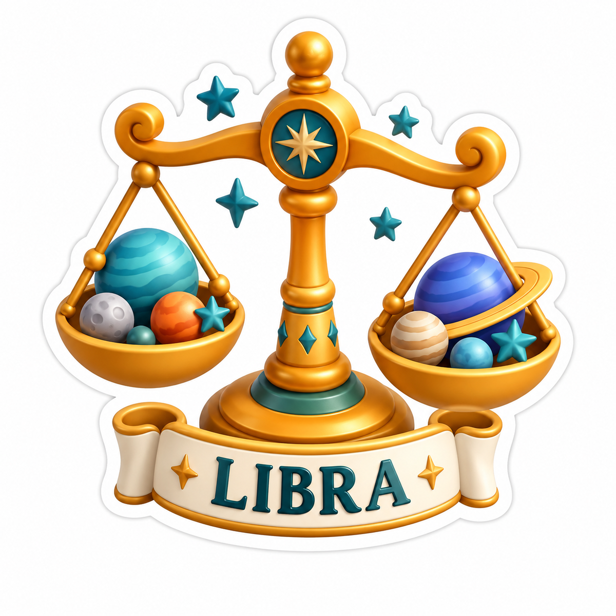 Libra Orange Gold Vinyl Sticker Decal