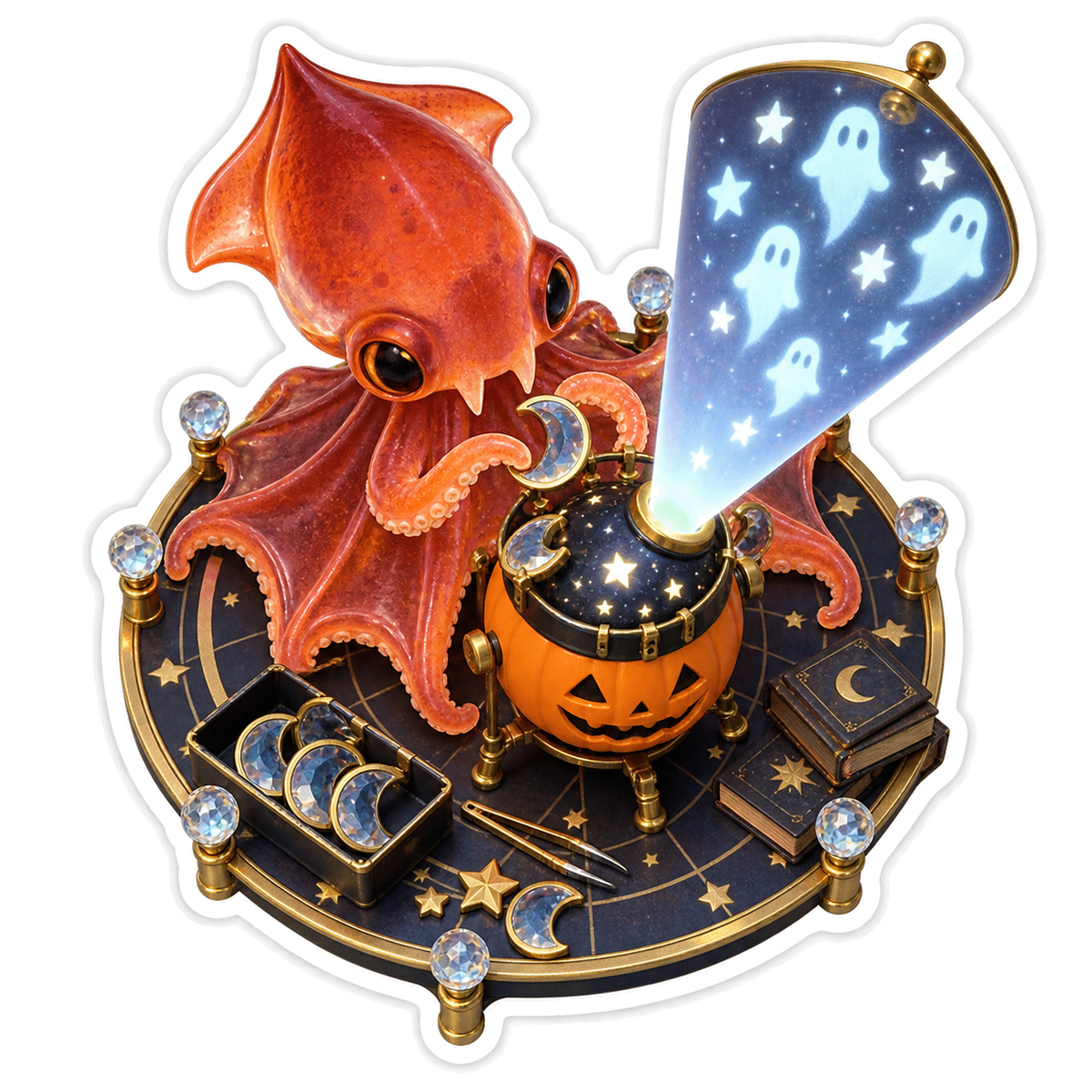 Persimmon Resin Vampire Squid Haunted Planetarium Vinyl Sticker Decal