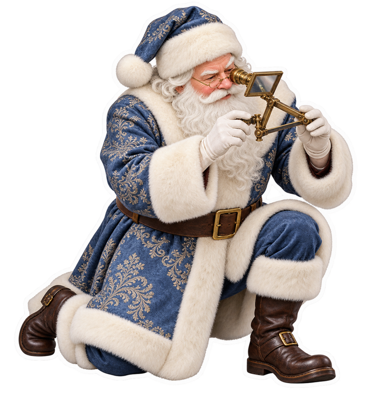 Santa Antique Brass Camera Lucida Vinyl Sticker Decal