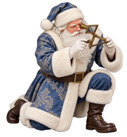 Santa Antique Brass Camera Lucida Vinyl Sticker Decal