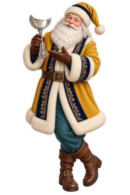 Santa Victorian Silver Cheese Scoop Vinyl Sticker Decal