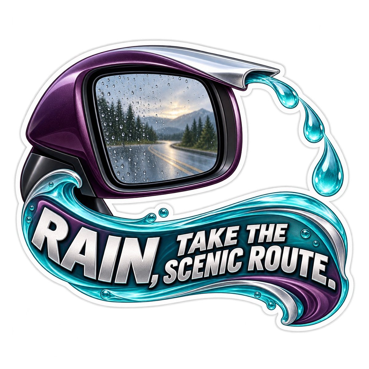 Side Mirror Rain Gutter Tip Vinyl Sticker Decal