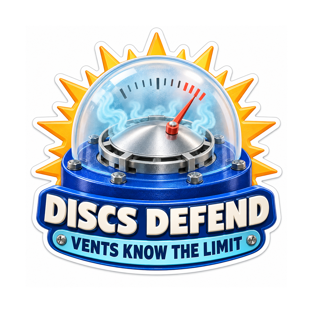 Battery Vent Burst Disc Dome Tester Vinyl Sticker Decal