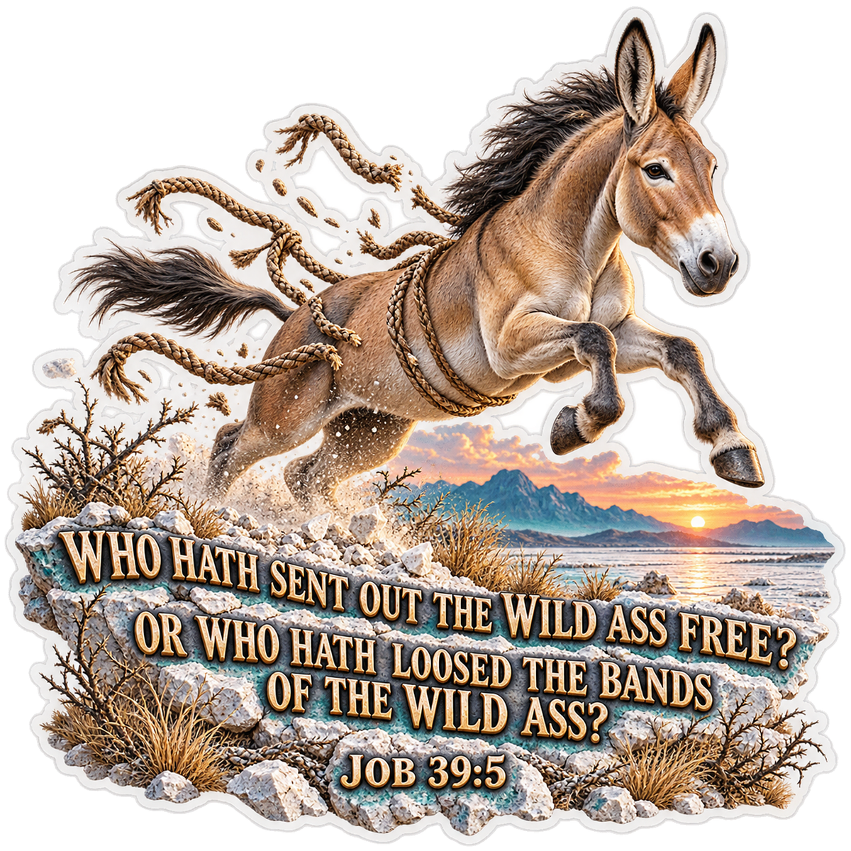 Bible Wild Ass Free Job 39 5 Vinyl Sticker Decal