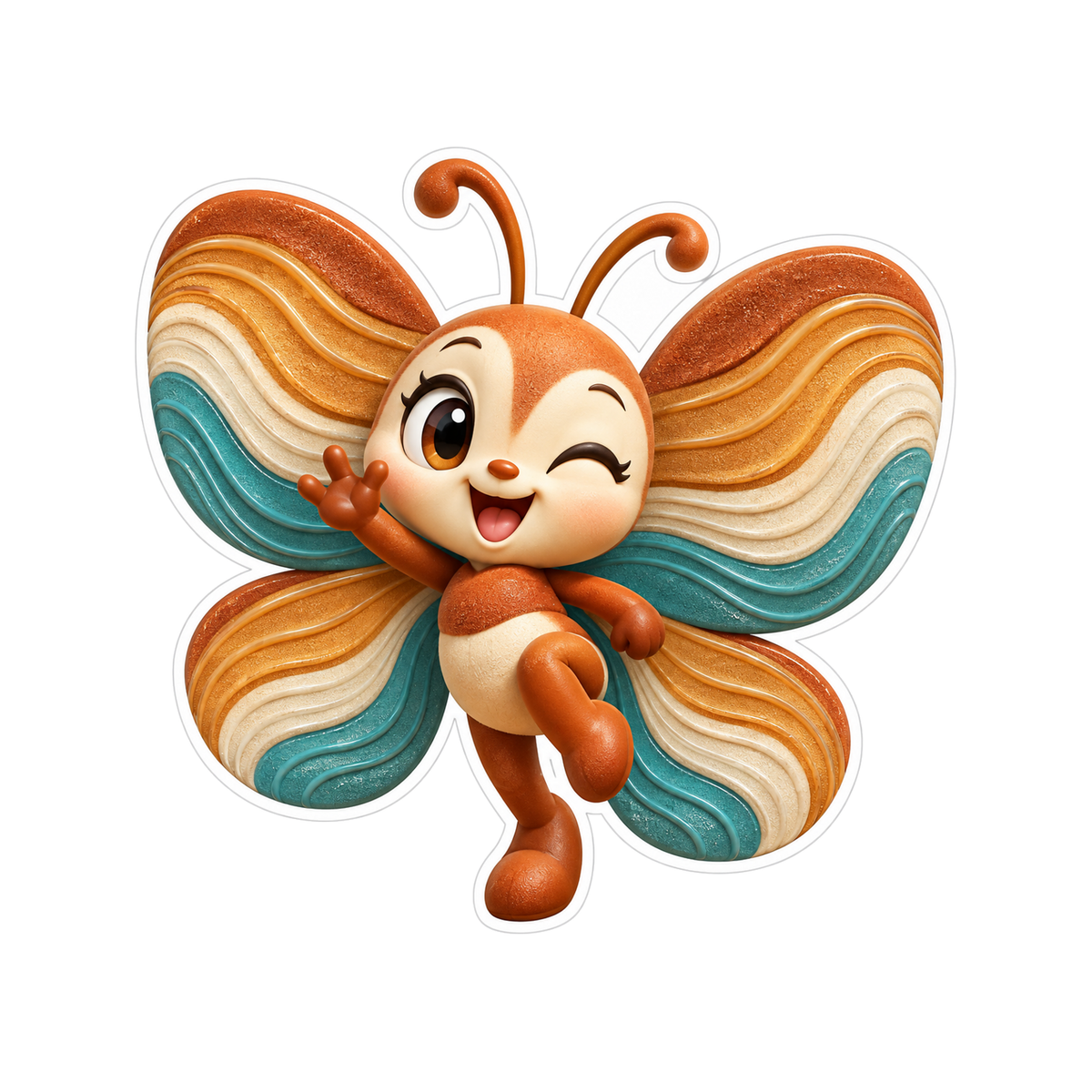 Butterfly Sienna Ripplewing Skip Vinyl Sticker Decal