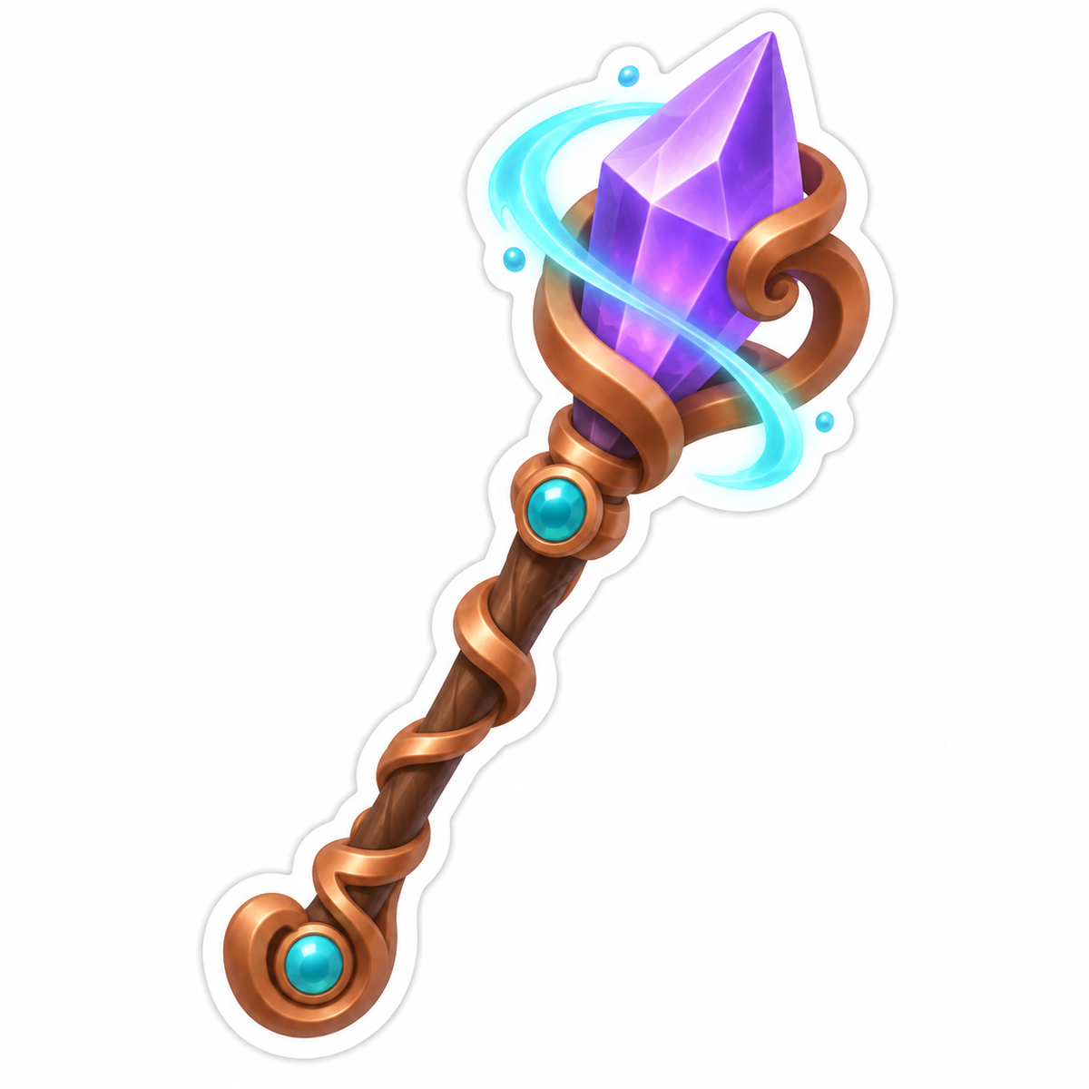 Fantasy Crystal Staff Vinyl Sticker Decal