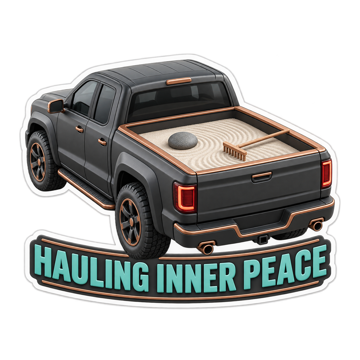 Hauling Inner Peace Pickup Vinyl Sticker Decal