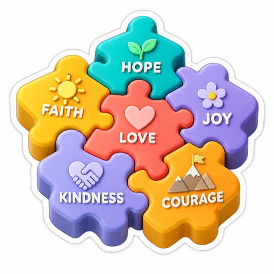 Hope Faith Love Joy Kindness Courage Vinyl Sticker Decal