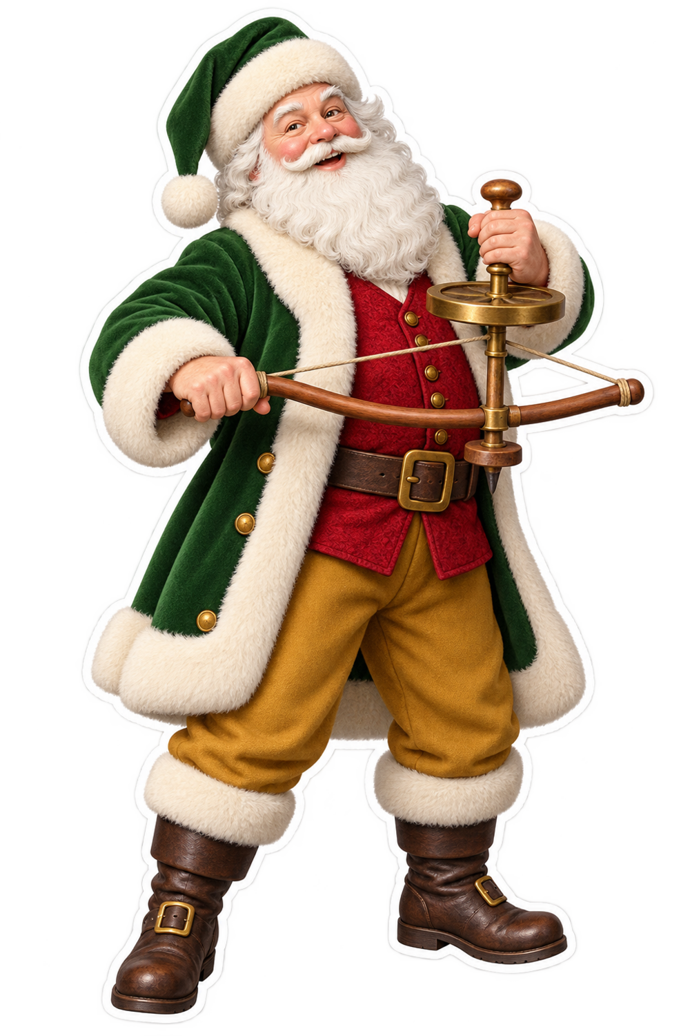 Santa Antique Brass Jewelers Bow Drill Vinyl Sticker Decal