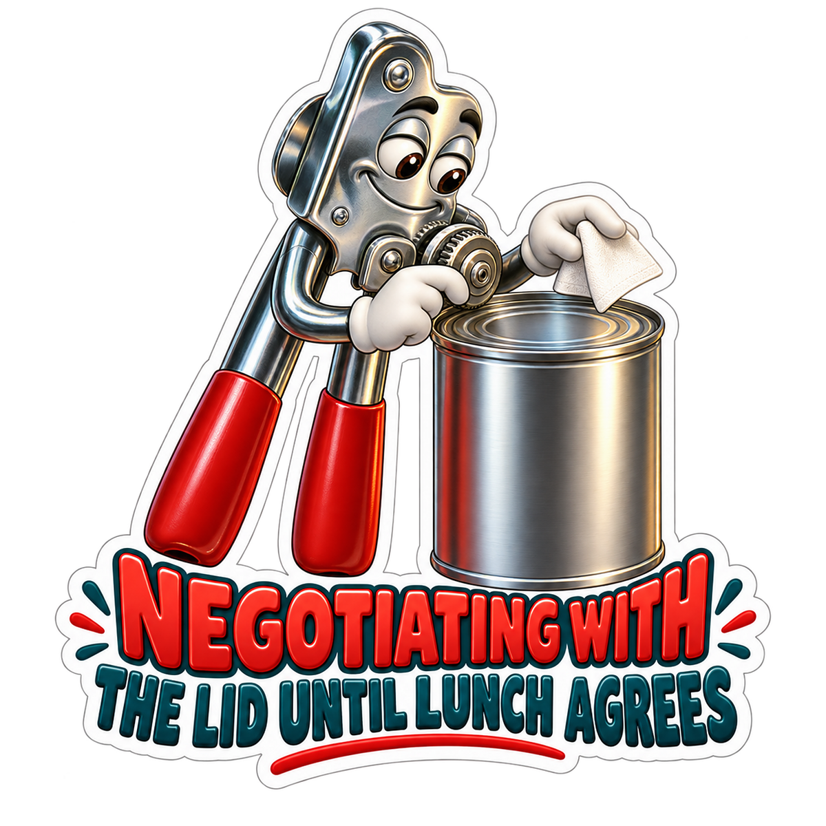 Can Opener Lid Negotiation Vinyl Sticker Decal