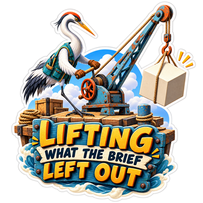 Lifting Brief Crane Vinyl Sticker Decal