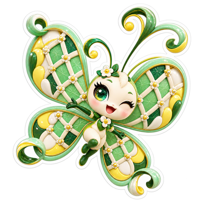Mint Courtyard Trellis Twirl Vinyl Sticker Decal