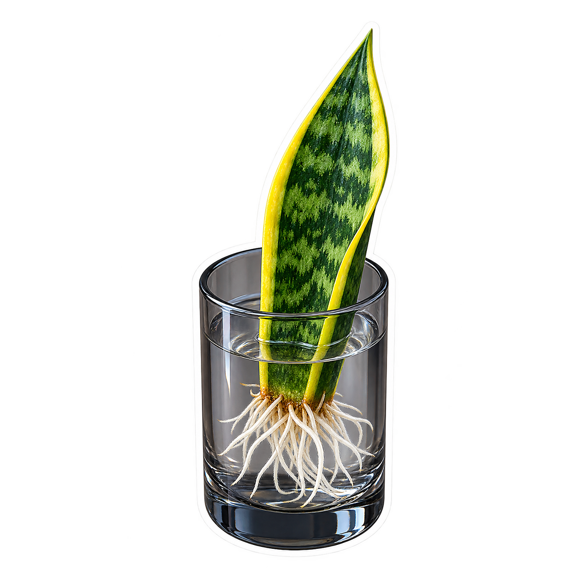 Houseplant Propagation Snake Plant Smoky Cylinder Vinyl Sticker Decal