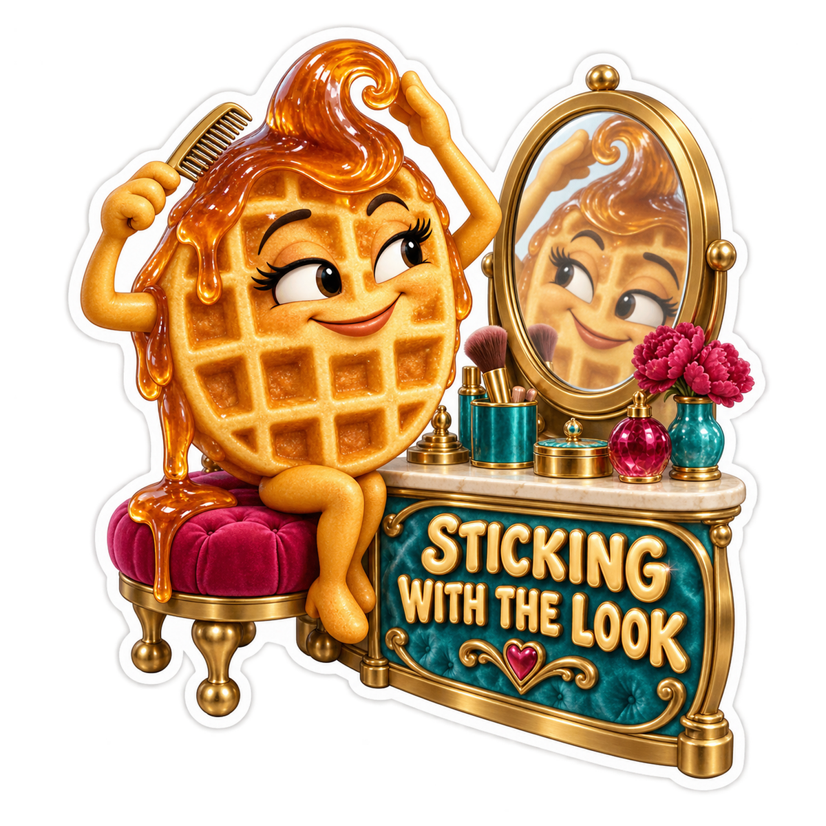 Sticking with the Look Waffle at Mirror Vinyl Sticker Decal