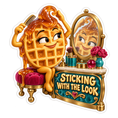 Sticking with the Look Waffle at Mirror Vinyl Sticker Decal