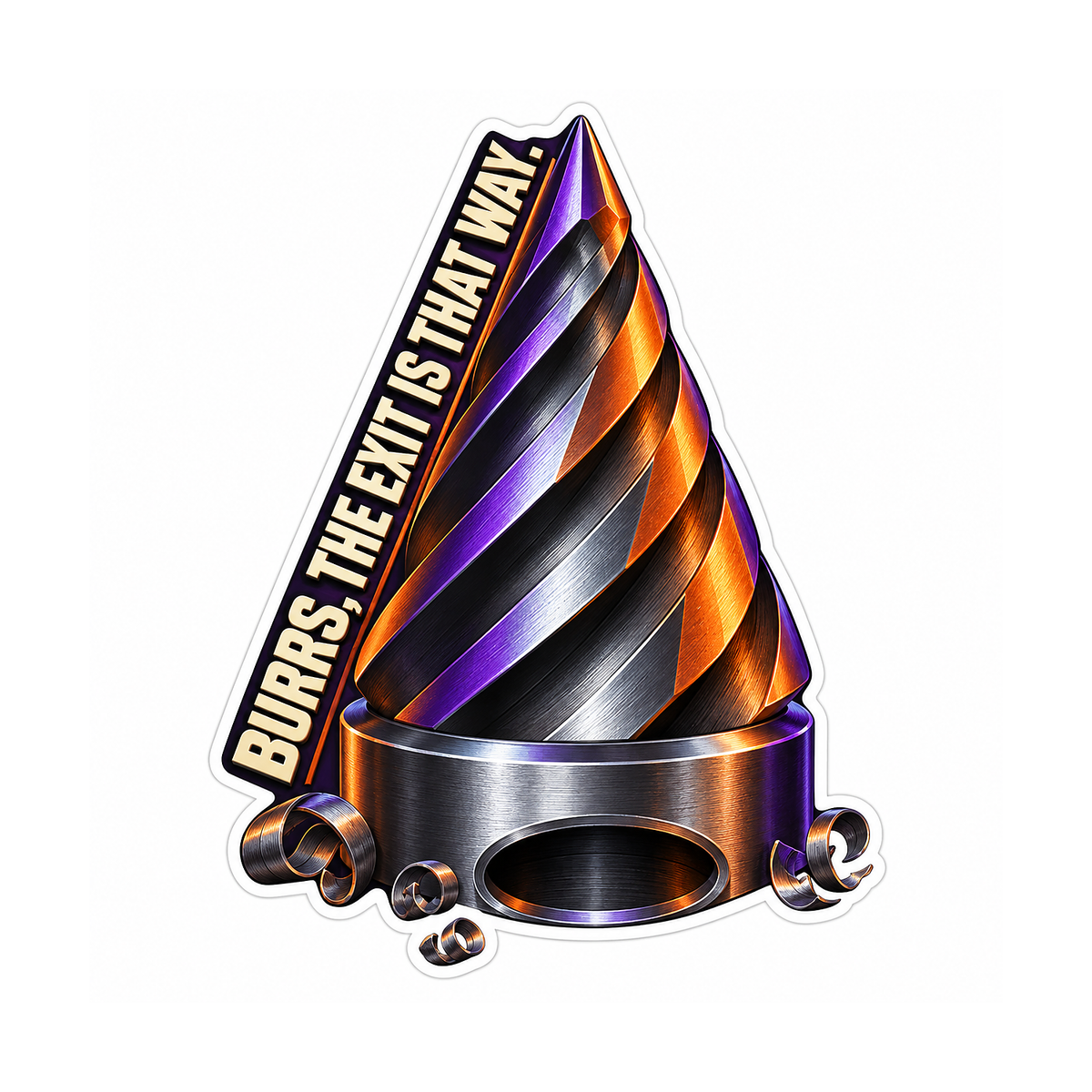 Exhaust Pipe Deburring Reamer Vinyl Sticker Decal
