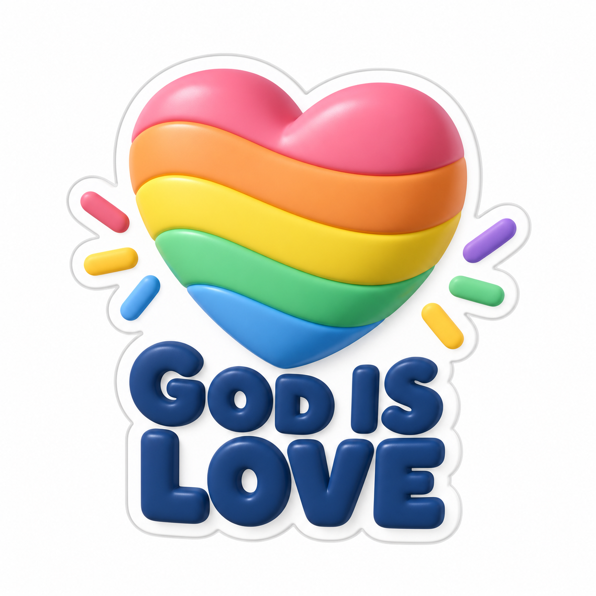 God Is Love Navy Vinyl Sticker Decal