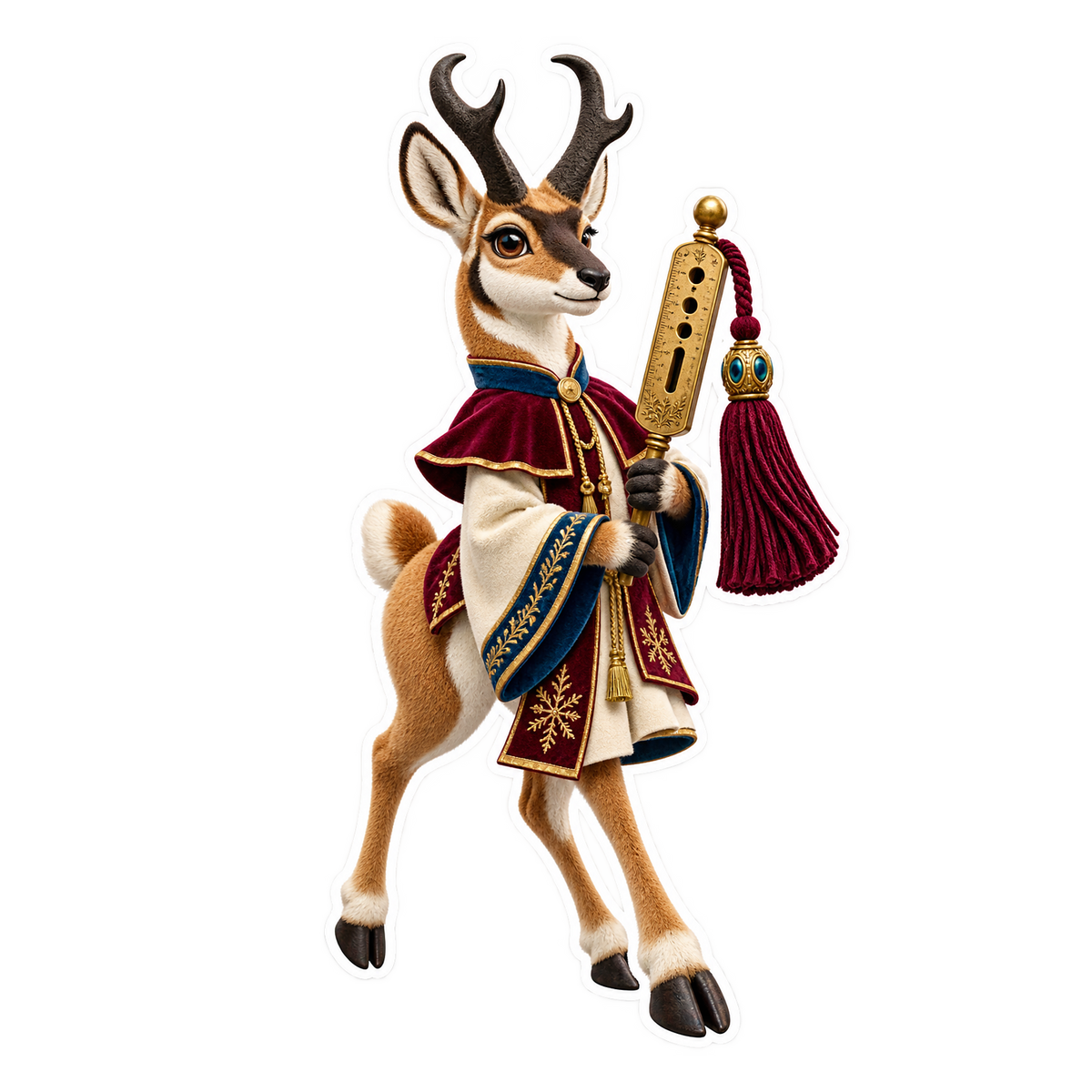 Tufted Velour Pronghorn Choir Tassel Gauge Vinyl Sticker Decal