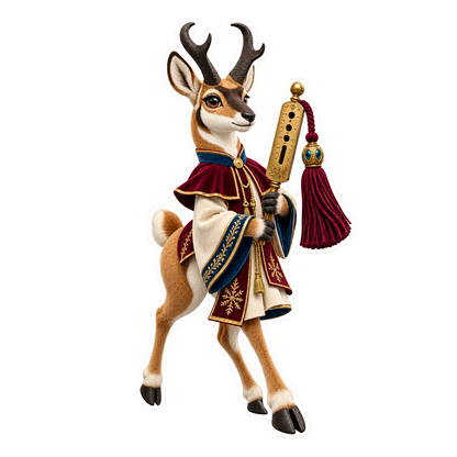 Tufted Velour Pronghorn Choir Tassel Gauge Vinyl Sticker Decal