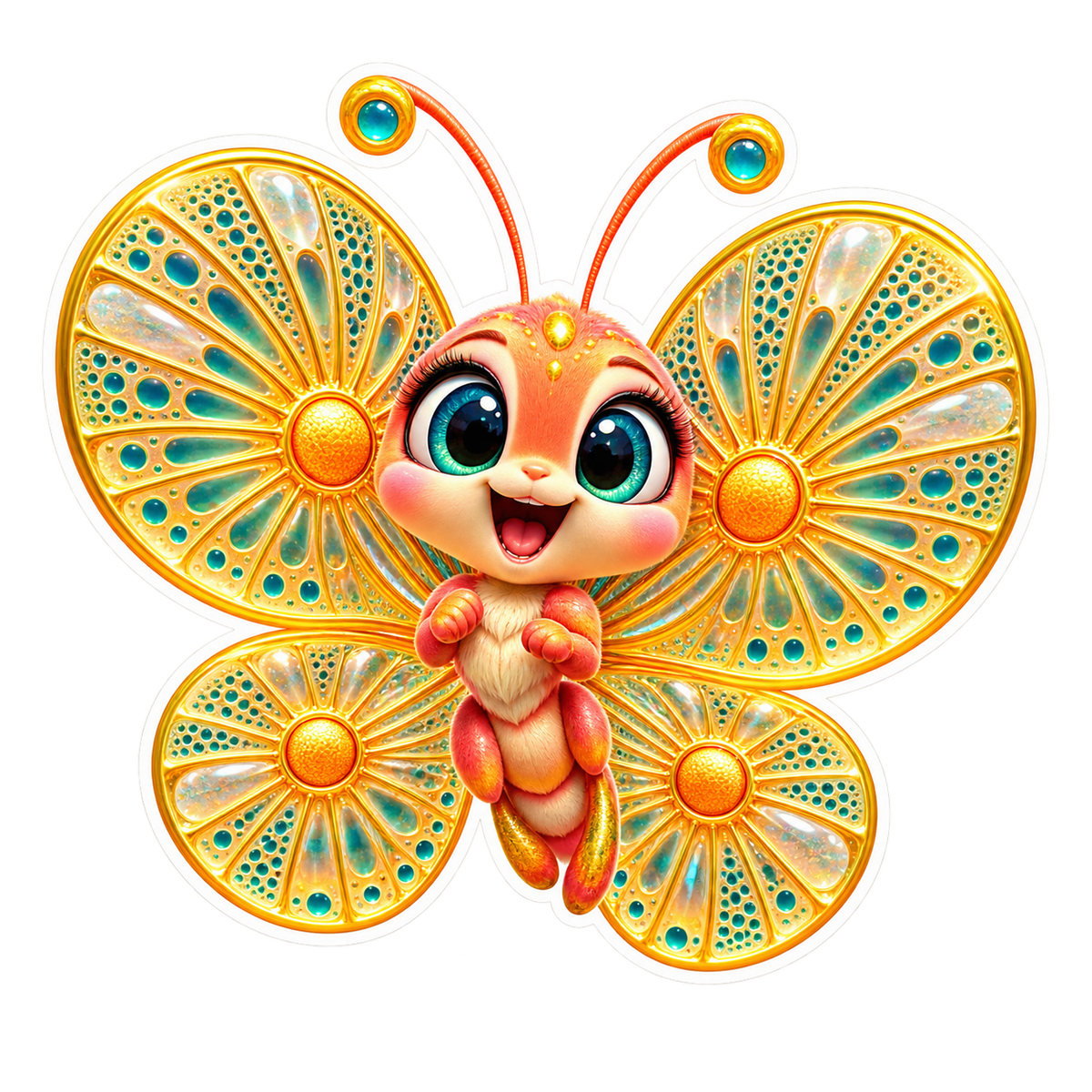 Centric Diatom Sunray Cheer Butterfly Vinyl Sticker Decal