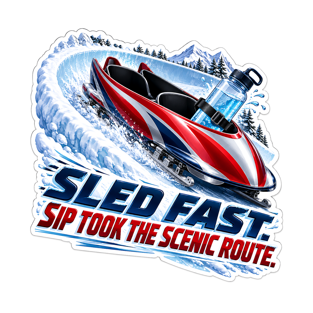 Sled Fast Vinyl Sticker Decal