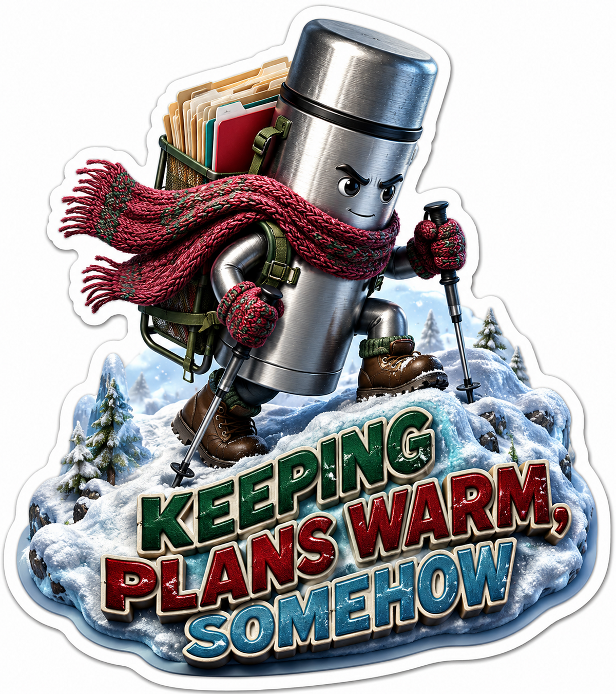 Keeping Plans Warm Thermos Vinyl Sticker Decal