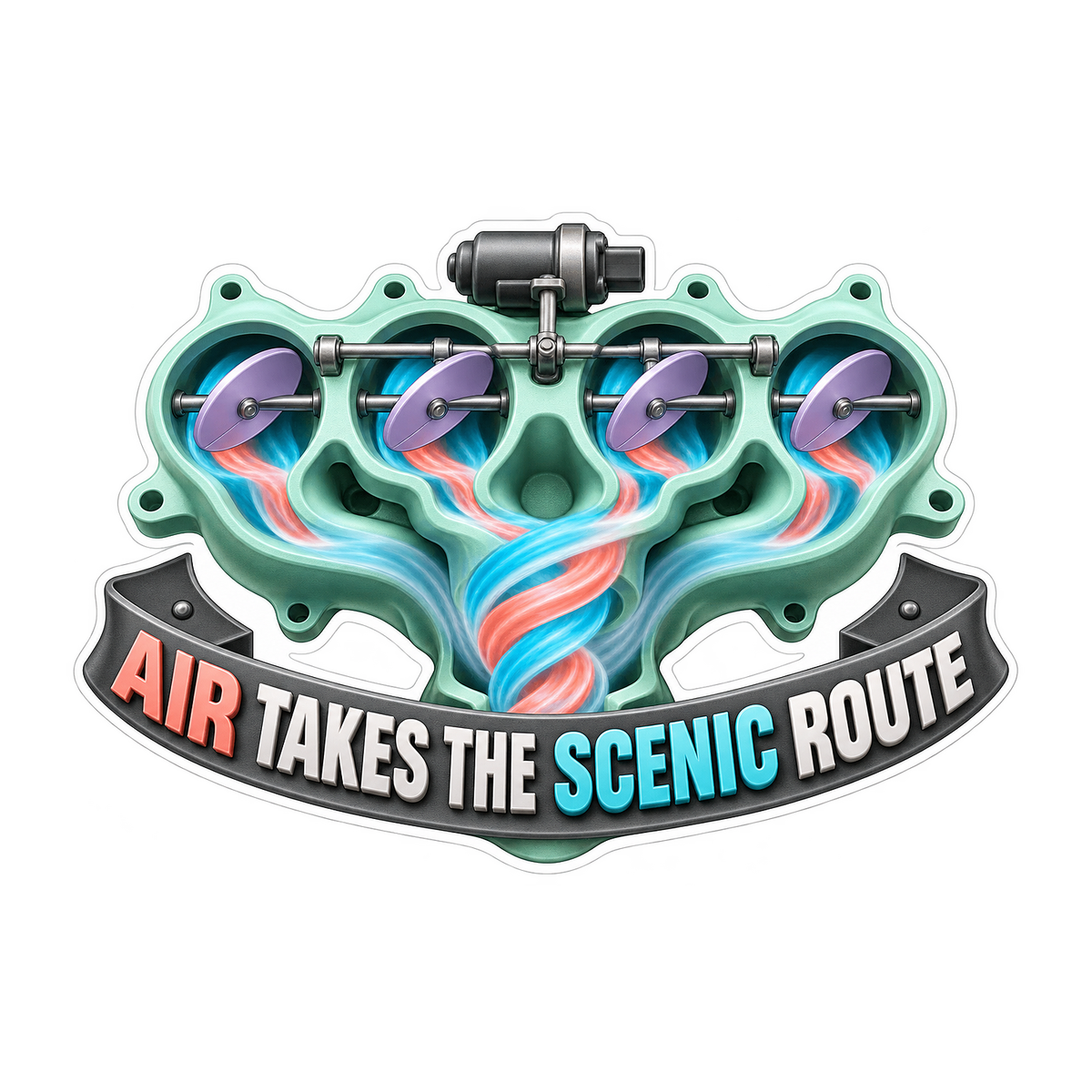 Swirl Flap Air Route Vinyl Sticker Decal