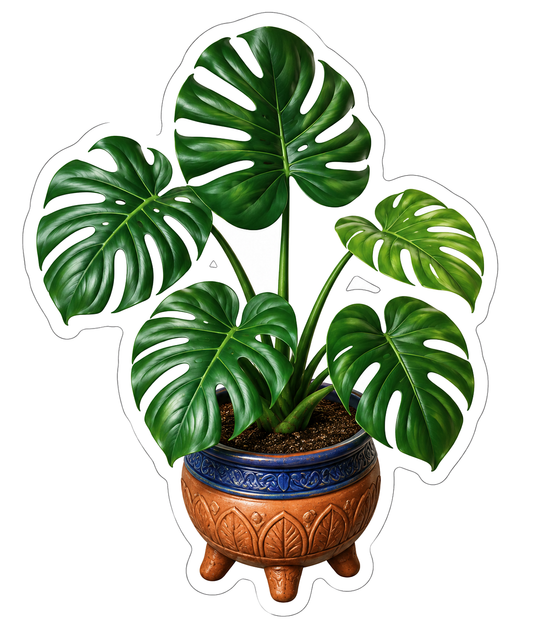 Houseplants Monstera Deliciosa Vinyl Sticker Decal