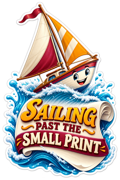 Sailing Small Print Sailboat Vinyl Sticker Decal