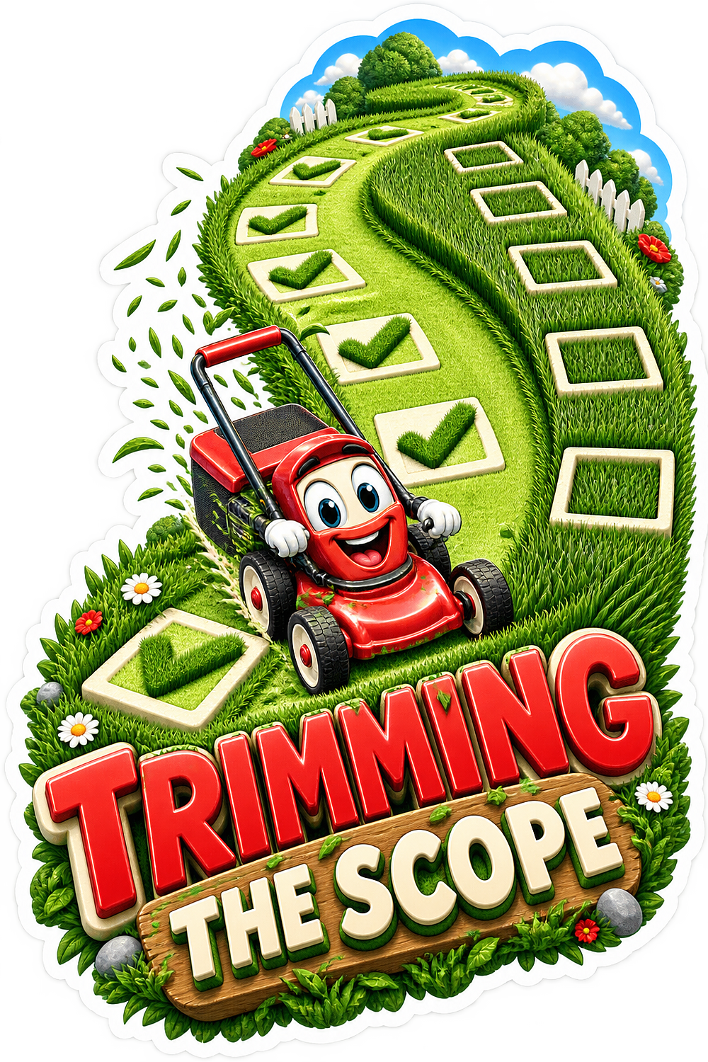 Trimming Scope Mower Vinyl Sticker Decal