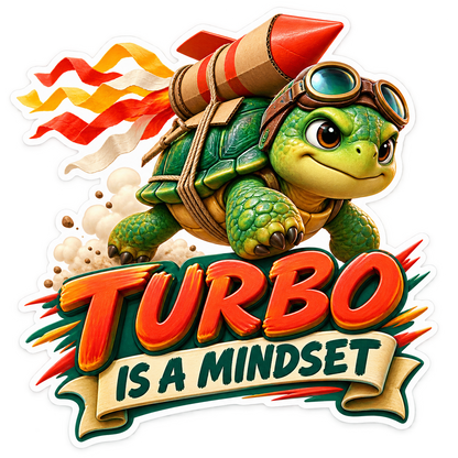 Turbo Mindset Turtle Vinyl Sticker Decal