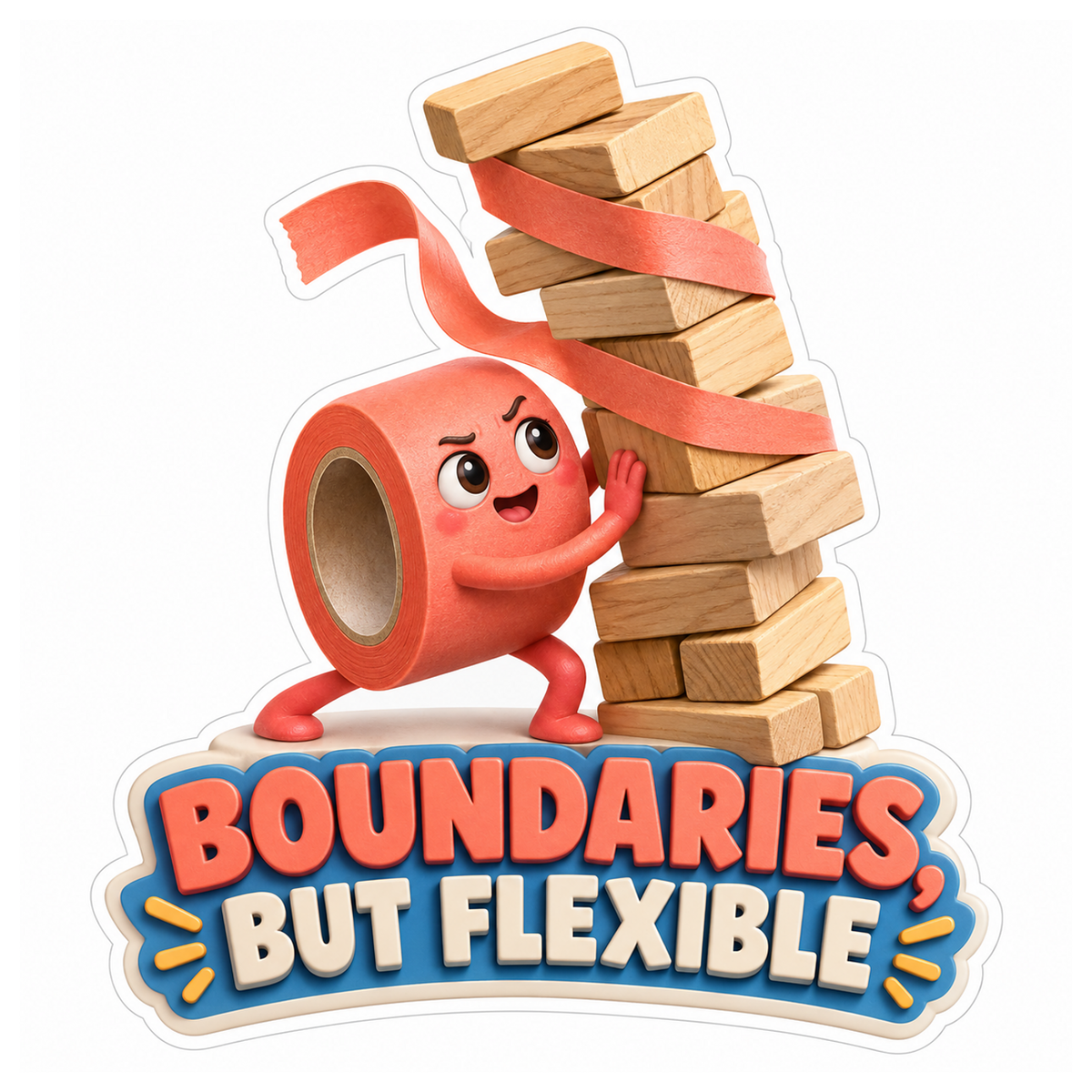 Boundaries but Flexible Tape and Blocks Vinyl Sticker Decal