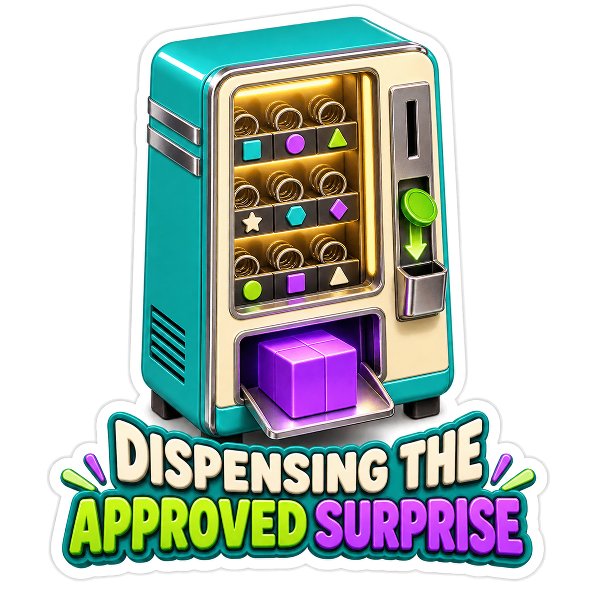Dispensing Approved Surprise Vending Machine Vinyl Sticker Decal