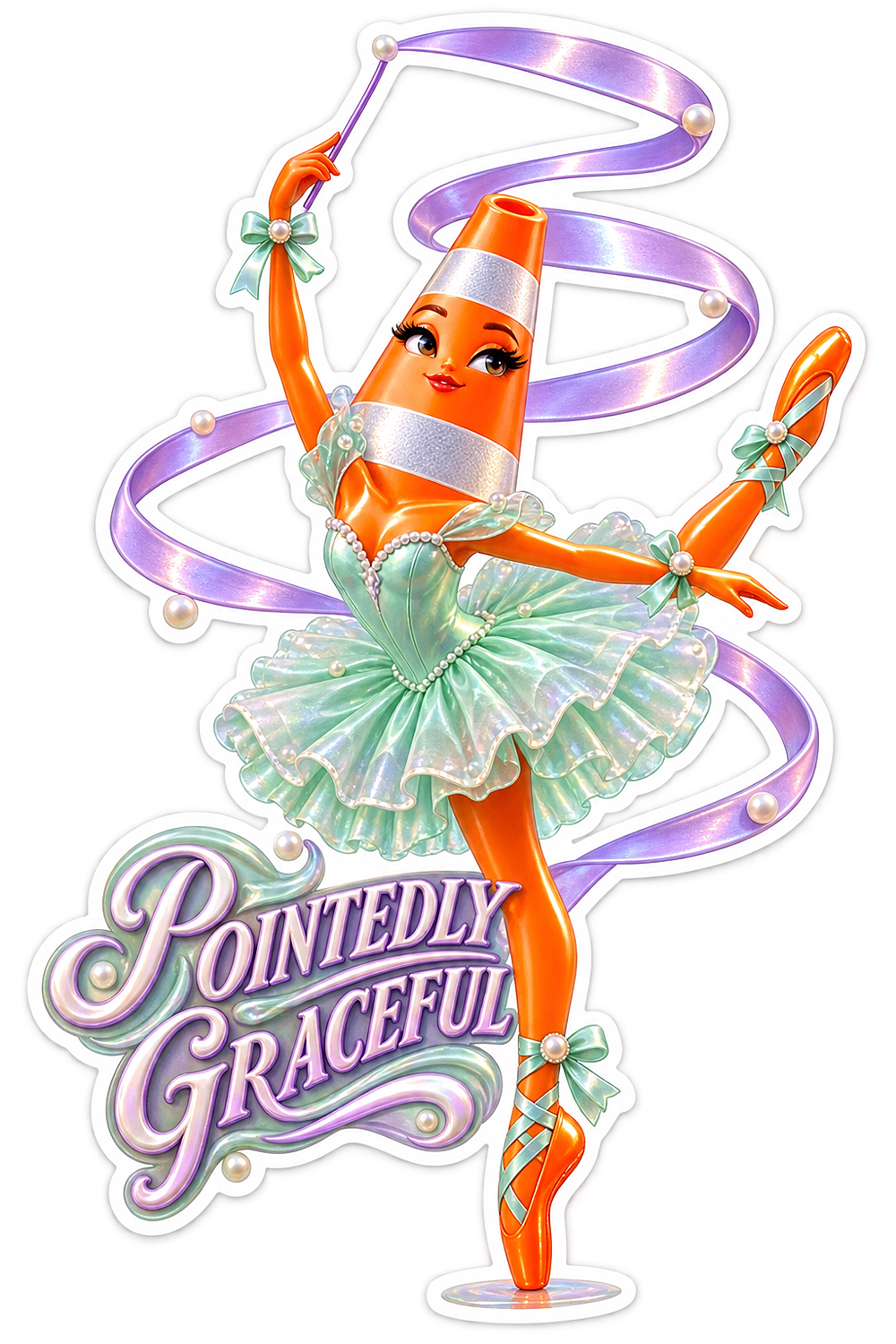 Pointedly Graceful Dancing Pencil Vinyl Sticker Decal